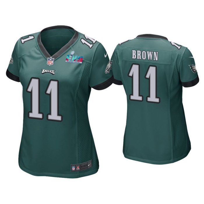 Women A.J. Brown Philadelphia Eagles Super Bowl LVII Green Game Jersey