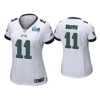 Women A.J. Brown Philadelphia Eagles Super Bowl LVII White Game Jersey