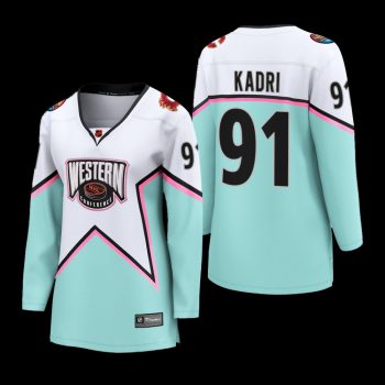 Women Calgary Flames Nazem Kadri #91 2023 NHL All-Star Western Conference Breakaway Player Jersey White