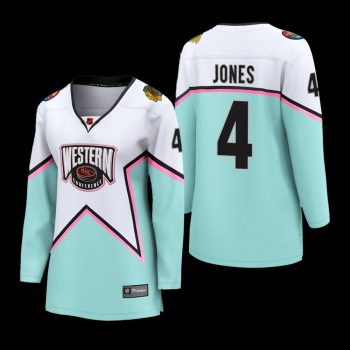 Women Chicago Blackhawks Seth Jones #4 2023 NHL All-Star Western Conference Breakaway Player Jersey White