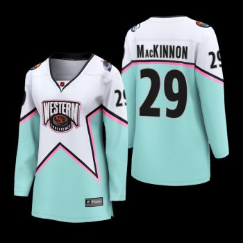 Women Colorado Avalanche Nathan Mackinnon #29 2023 NHL All-Star Western Conference Breakaway Player Jersey White