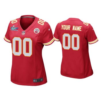 Women Custom Kansas City Chiefs Super Bowl LVII Red Game Jersey