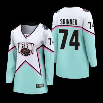 Women Edmonton Oilers Stuart Skinner #74 2023 NHL All-Star Western Conference Breakaway Player Jersey White