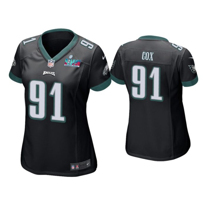 Women Fletcher Cox Philadelphia Eagles Super Bowl LVII Black Game Jersey