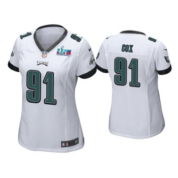 Women Fletcher Cox Philadelphia Eagles Super Bowl LVII White Game Jersey