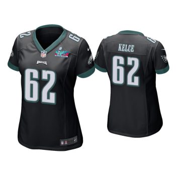 Women Jason Kelce Philadelphia Eagles Super Bowl LVII Black Game Jersey