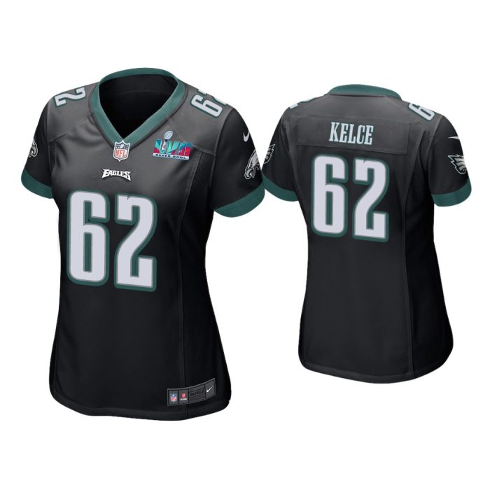 Women Jason Kelce Philadelphia Eagles Super Bowl LVII Black Game Jersey