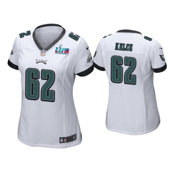 Women Jason Kelce Philadelphia Eagles Super Bowl LVII White Game Jersey