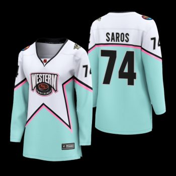 Women Nashville Predators Juuse Saros #74 2023 NHL All-Star Western Conference Breakaway Player Jersey White