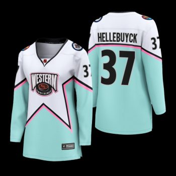 Women Winnipeg Jets Connor Hellebuyck #37 2023 NHL All-Star Western Conference Breakaway Player Jersey White