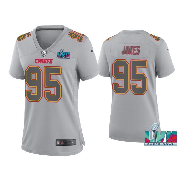 Women'S Chris Jones Kansas City Chiefs Super Bowl LVII Gray Atmosphere Jersey