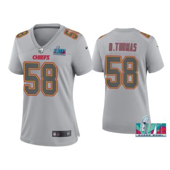 Women'S Derrick Thomas Kansas City Chiefs Super Bowl LVII Gray Atmosphere Jersey