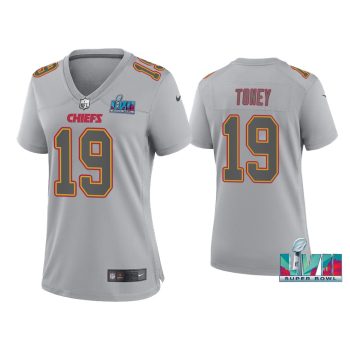 Women'S Kadarius Toney Kansas City Chiefs Super Bowl LVII Gray Atmosphere Jersey