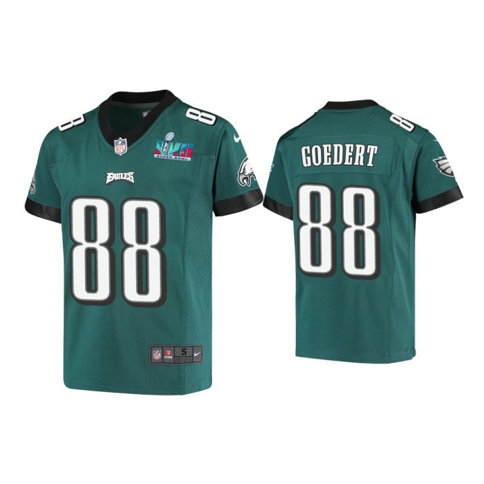 Youth Dallas Goedert Philadelphia Eagles Super Bowl LVII Midnight Green Game Jersey