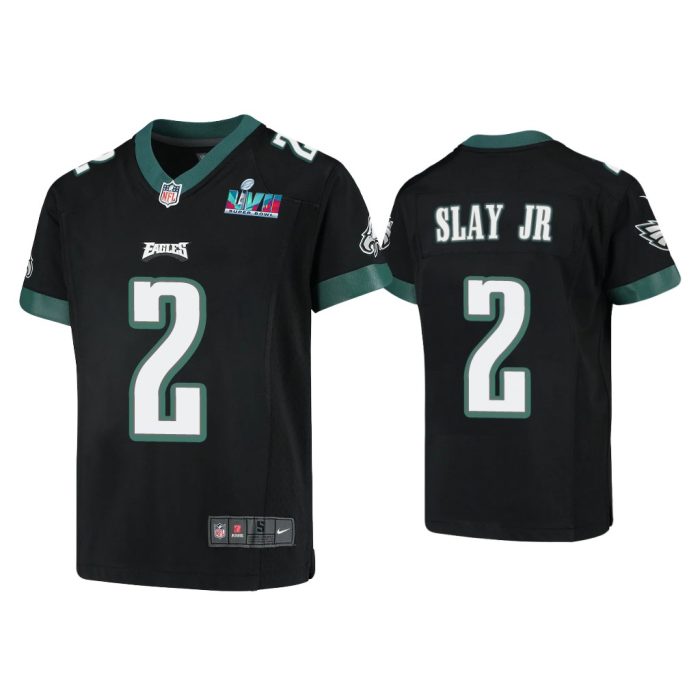 Youth Darius Slay Jr Philadelphia Eagles Super Bowl LVII Black Game Jersey