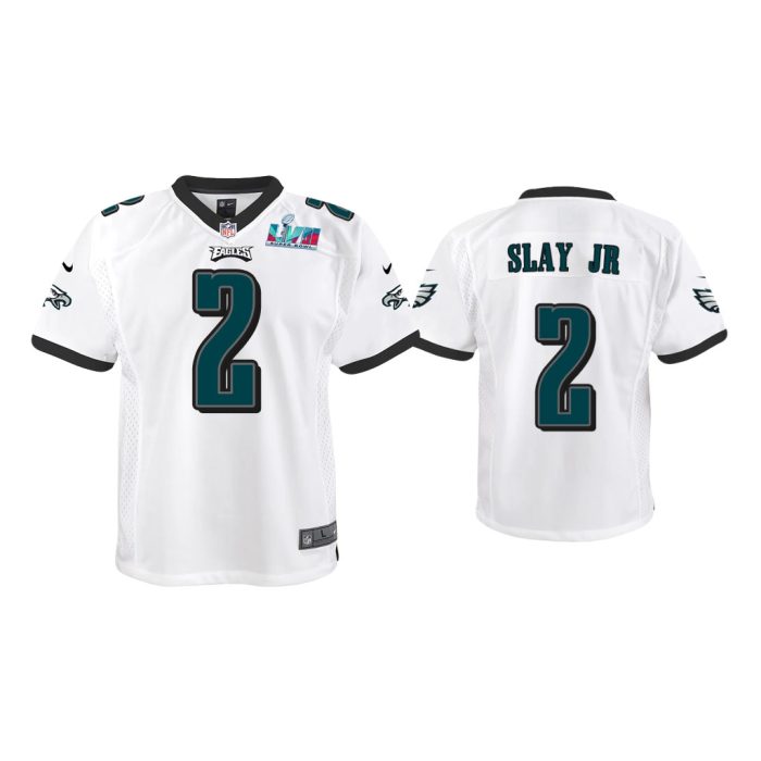 Youth Darius Slay Jr Philadelphia Eagles Super Bowl LVII White Game Jersey