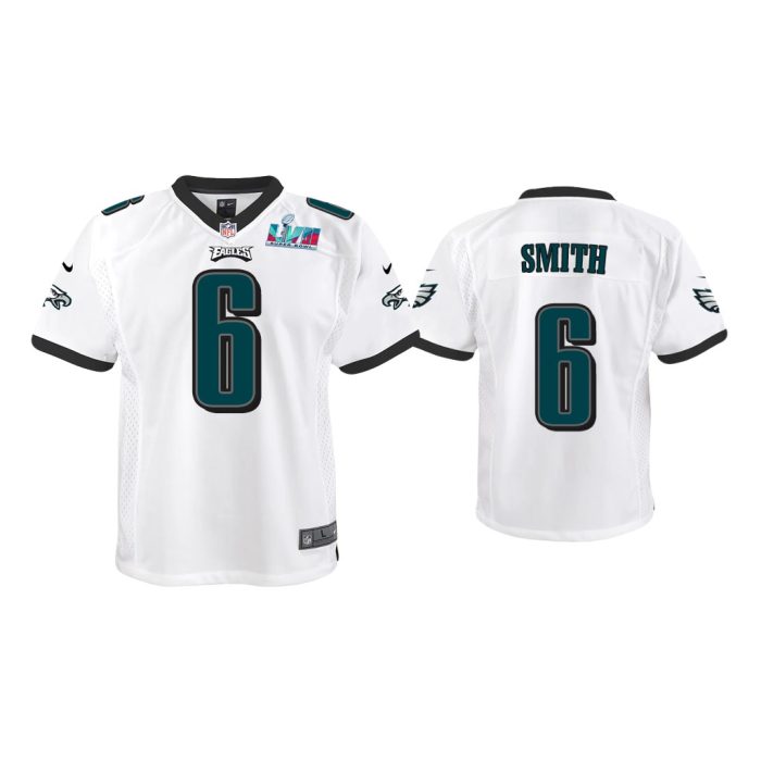 Youth Devonta Smith Philadelphia Eagles Super Bowl LVII White Game Jersey