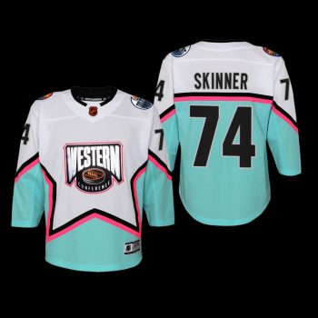 Youth Edmonton Oilers Stuart Skinner #74 2023 NHL All-Star Western Conference Premier White Jersey