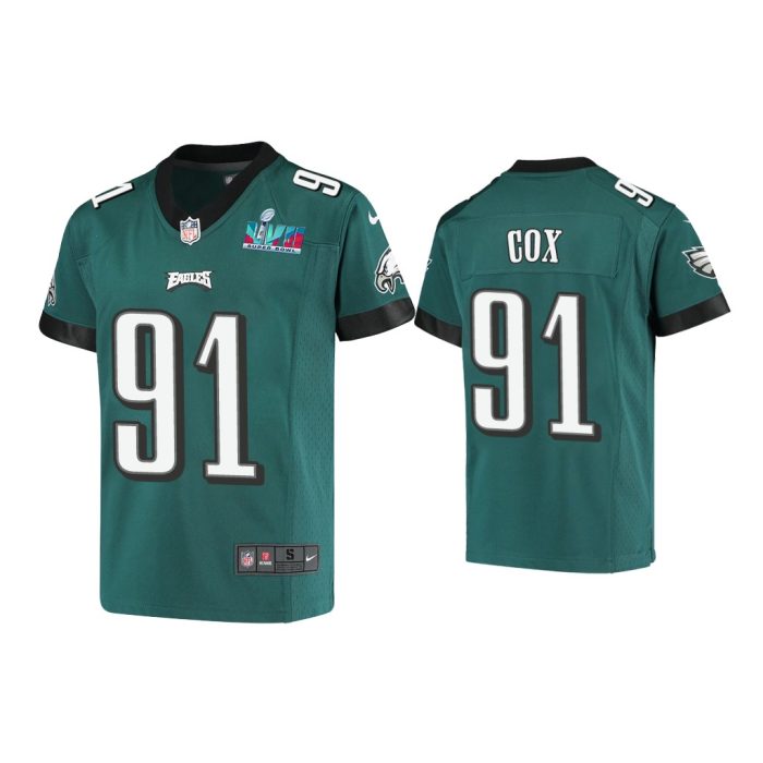 Youth Fletcher Cox Philadelphia Eagles Super Bowl LVII Midnight Green Game Jersey