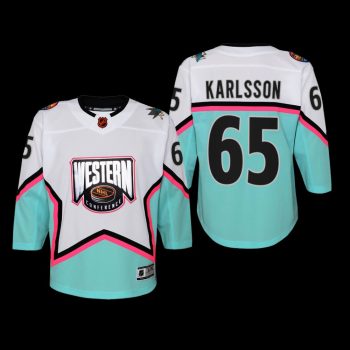 Youth San Jose Sharks Erik Karlsson #65 2023 NHL All-Star Western Conference Premier White Jersey