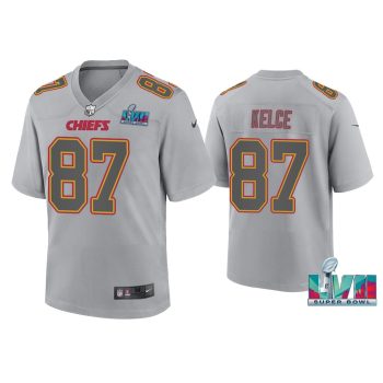 Youth Travis Kelce Kansas City Chiefs Super Bowl LVII Gray Atmosphere Jersey