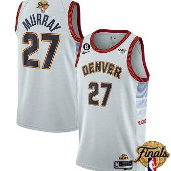 Denver Nuggets #27 Jamal Murray Silver 2023 Finals Icon Edition With NO.6 Patch Stitched Jersey