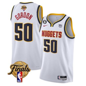 Denver Nuggets #50 Aaron Gordon White 2023 Finals Association Edition With NO.6 Patch Jersey