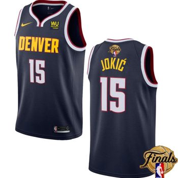 Men Denver Nuggets #15 Nikola Jokic Navy 2023 Finals Icon Edition Stitched Basketball Jersey