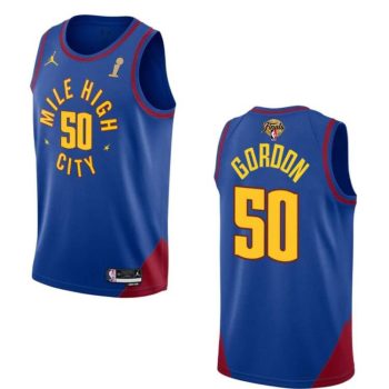 Men Denver Nuggets #50 Aaron Gordon Blue 2023 Finals Champions Statement Edition Stitched Jersey