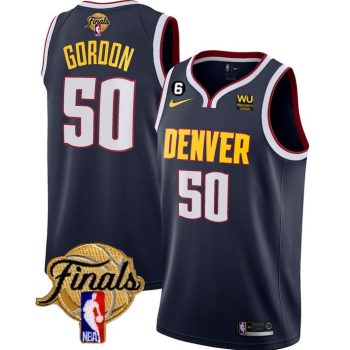 Men Denver Nuggets #50 Aaron Gordon Navy 2023 Finals Icon Edition With NO.6 Patch Stitched Jersey