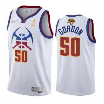 Men Denver Nuggets #50 Aaron Gordon White 2023 Finals Earned Edition Stitched Jersey