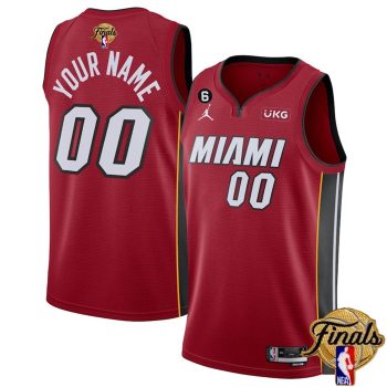 Miami Heat Active Player Custom Red 2023 Finals Statement Edition With NO.6 Patch Stitched Jersey