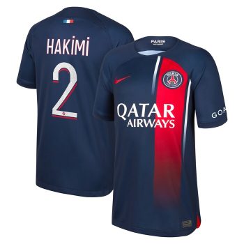 Achraf Hakimi Paris Saint-Germain Youth 2023/24 Home Replica Player Jersey - Navy