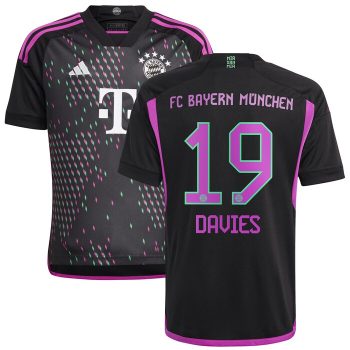 Alphonso Davies Bayern Munich Youth 2023/24 Away Replica Player Jersey - Black