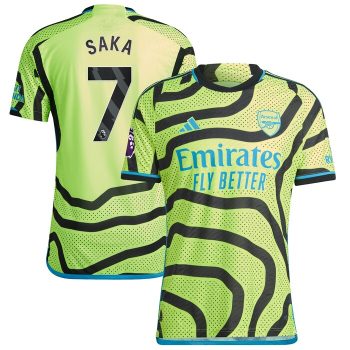 Bukayo Saka Arsenal 2023/24 Away Player Jersey - Yellow