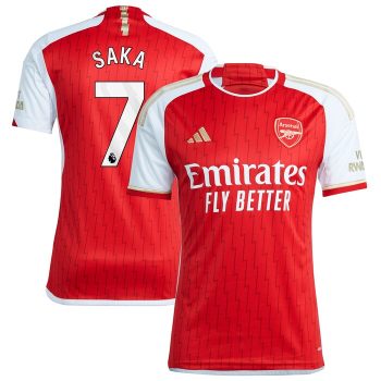 Bukayo Saka Arsenal 2023/24 Home Replica Player Jersey - Red