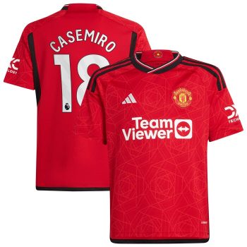 Casemiro Manchester United Youth 2023/24 Home Replica Player Jersey - Red