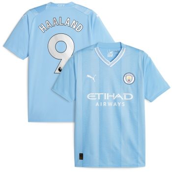 Erling Haaland Manchester City Puma 2023/24 Home Replica Player Jersey - Sky Blue