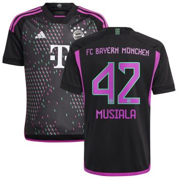 Jamal Musiala Bayern Munich Youth 2023/24 Away Replica Player Jersey - Black