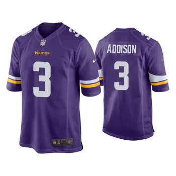 Jordan Addison Minnesota Vikings Purple 2023 NFL Draft Game Jersey