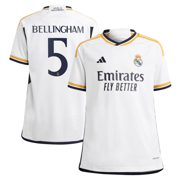 Jude Bellingham Real Madrid Youth 2023/24 Home Replica Jersey – White ...