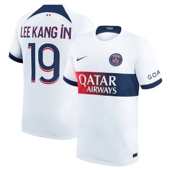 Lee Kang In Paris Saint-Germain 2023/24 Away Stadium Replica Player Jersey - White