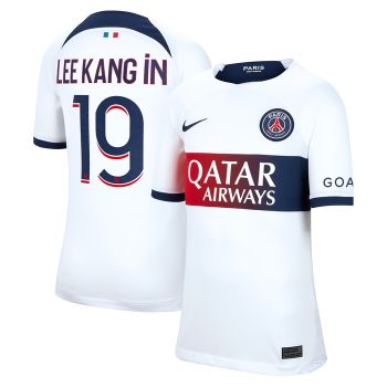 Lee Kang In Paris Saint-Germain Youth 2023/24 Away Stadium Replica Player Jersey - White