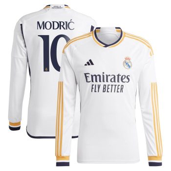 Luka Modric Real Madrid 2023/24 Home Replica Long Sleeve Jersey - White