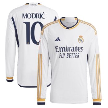 Luka Modric Real Madrid Home 2023/24 Long Sleeve Jersey - White