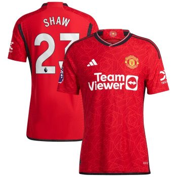 Luke Shaw Manchester United 2023/24 Home Player Jersey - Red