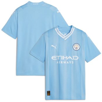 Manchester City Puma Youth 2023/24 Home Replica Jersey - Sky Blue