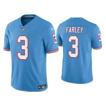 Men Oilers Throwback Limited Caleb Farley Titans Light Blue Jersey