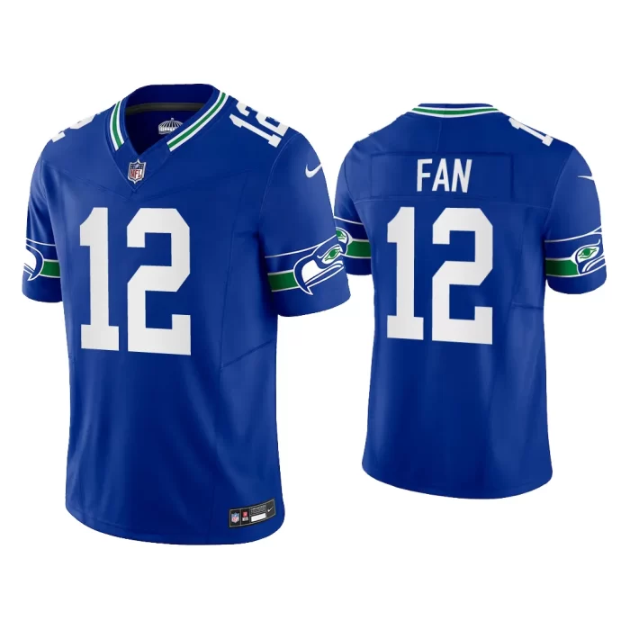 Men Throwback F.U.S.E. Limited 12th Fan Seahawks Royal Jersey