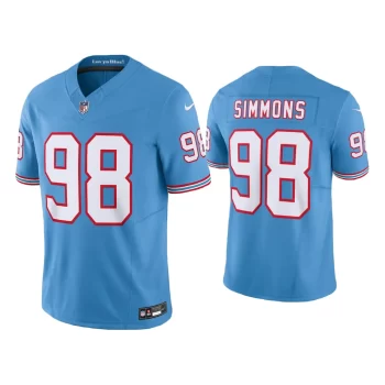 Tennessee Titans Jeffery Simmons Oilers Throwback Limited Light Blue Jersey